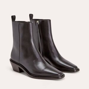 Everlane Black Leather Cuban Heel Ankle Boots – Size 8.5